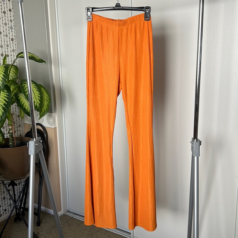 Orange High Waist Flared Bell Bottoms (XS)